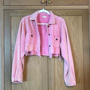 POL Cropped Corduroy Pink Jacket Size M